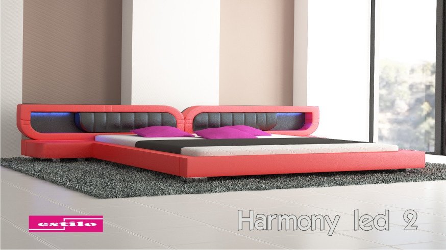 Łóżko do sypialni Harmony Led-2 160x200