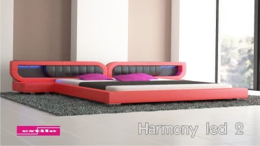 Łóżko do sypialni Harmony Led-2 140x200 - tkanina