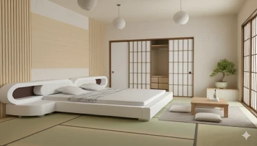 Łóżko do sypialni Harmony 4xLed skóra naturalna 180x200