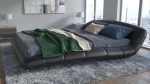 Łóżko ze skóry naturalnej Lazurro-2 Slim 160x200 