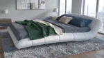 Łóżko ze skóry naturalnej Lazurro-2 Slim 160x200 