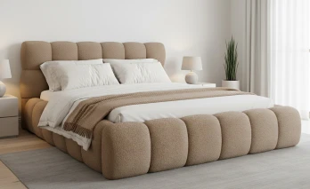 Łóżko tapicerowane Novia Soft tkanina boucle