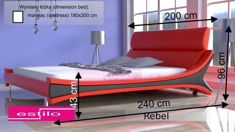 łóżko do sypialni rebel