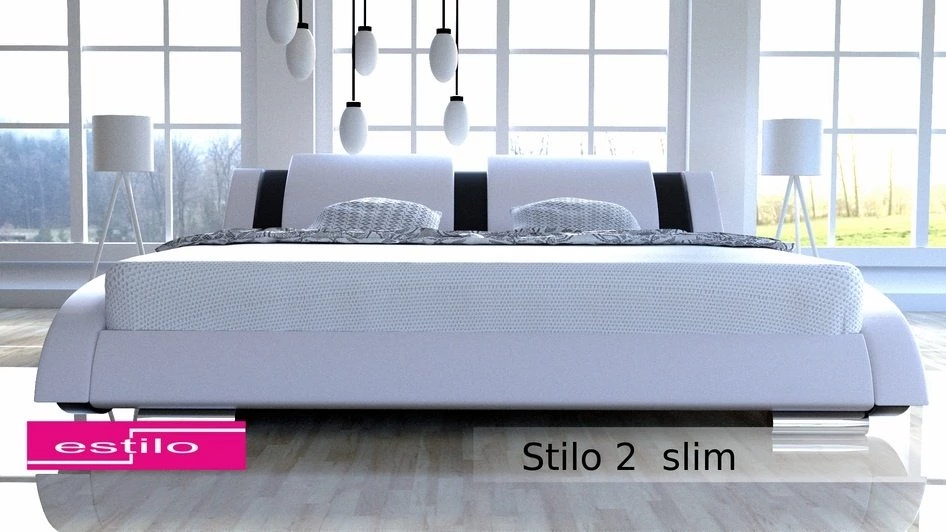 Łóżko do sypialni Stilo-2 Slim 200x200 skóra naturalna