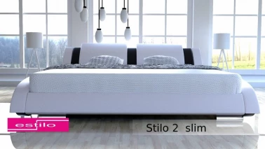 Komplet łóżko do sypialni Stilo-2 Slim z materacem 7-stref