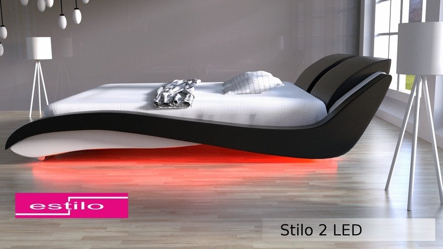 Łóżko do sypialni Stilo-2 LED 160x200 cm RgB multikolor