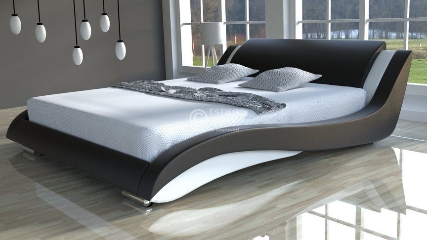 Komplet łóżko do sypialni Stilo-2 Lux Slim z materacem 7-stref